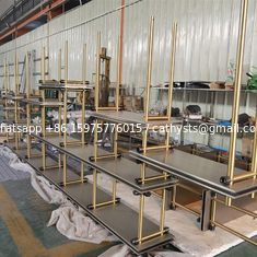 China Wholesale Boutique Shop Gold Color Stainless Steel Rack Metal Lingerie Store Display Rack supplier