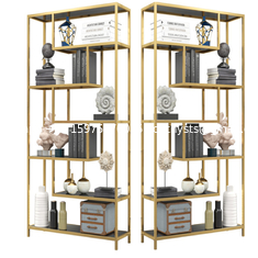 China Custom Metal Display Rack Human Hair Extensions Salon Display Shelf Stainless Steel Wig Rack Extension Display Shelf supplier