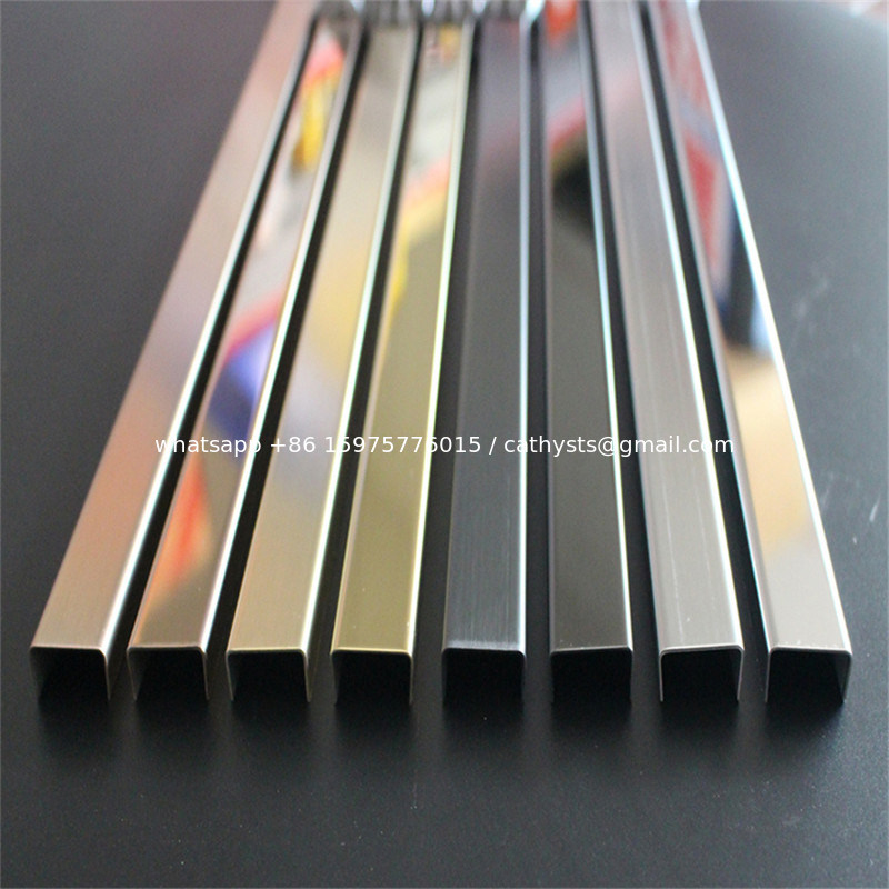 Hairline Finish Black Stainless Steel Trim Edge Trim Molding 201 304