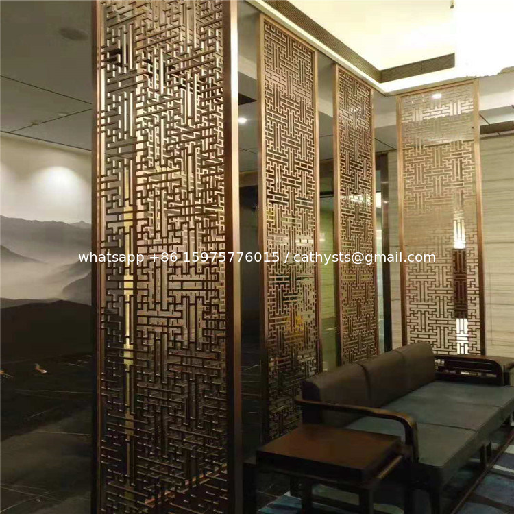 Bronze Cooper Metal Laser Cut Panels Color stainless steel room