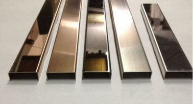 Hotel black titanium stainless steel curved lines , rose gold edging strip baseboard supplier