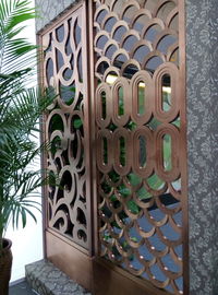 decorative rose golden stainless steel screen room dividers curtain with mirror/hairline supplier