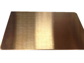 Hairline finish Rose Gold colored stainless steel sheet 1219*2438mm with PVC coating supplier