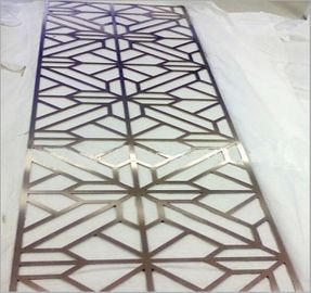 Carved screens champagne stainless steel restaurant laser hollow wall panel supplier