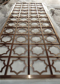 Carved screens champagne stainless steel restaurant laser hollow wall panel supplier