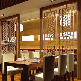 Classical design steel decorative screens and partition with gold color mirror finish supplier