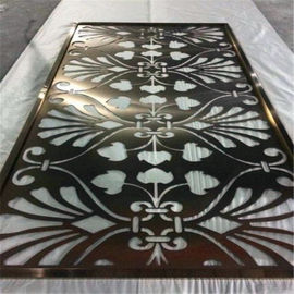 room divider Singapore stainless steel screen designed wall panel rose gold color mat finish supplier