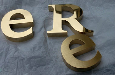 CNC laser cut brass color stainless steel backlit custom letters supplier