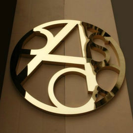 CNC laser cut brass color stainless steel backlit custom letters supplier