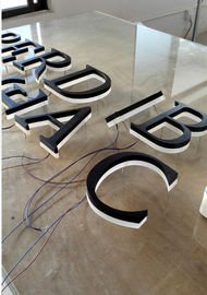 CNC laser cut brass color stainless steel backlit custom letters supplier