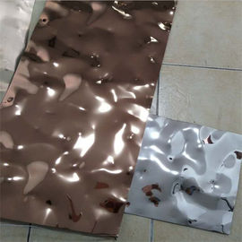 Water Wave Shaped Stainless Steel Sheets Rose Gold Mirror Finish For Column Cover Cladding supplier