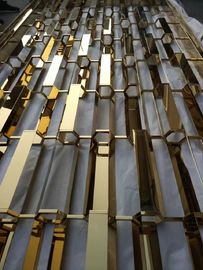 Metal screen golden color shinny reflective screen partition panel for wall dividers or door parititons supplier