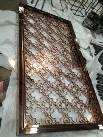 Gold Stainless Steel Screen Panels For Hotels/Villa/Lobby Interior Decoration supplier