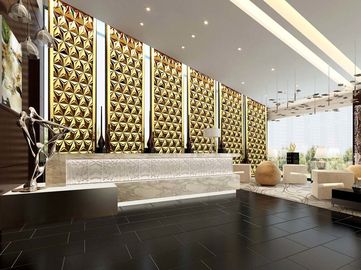 Hairline Gold Stainless Steel Wall  Panels For Hotels/Villa/Lobby/Shopping Mall supplier