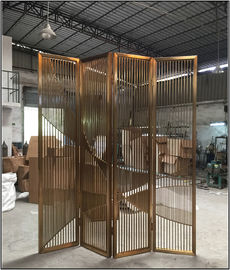 Hairline Gold Stainless Steel Room Dividers For Hotels/Villa/Lobby/Shopping Mall supplier