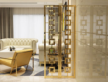 Hairline Gold Stainless Steel Room Dividers For Hotels/Villa/Lobby/Shopping Mall supplier