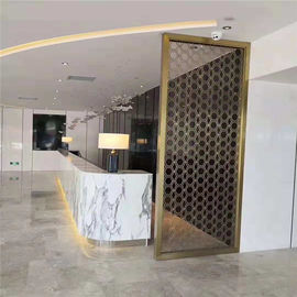 Custom Made Black Framed Room Dividers And Partitions Golden 1800 X 900 Stainless Steel 3d Circle Pattern Screen supplier