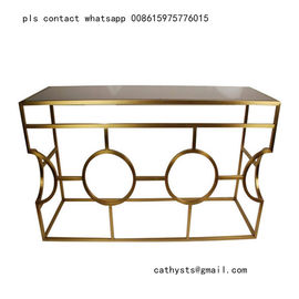 Modern metal furniture rose gold stainless steel table for living room supplier