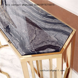 Modern metal furniture rose gold stainless steel table for living room supplier