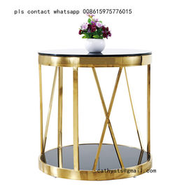 Customized Hairline Gold stainless steel table chair for restaurant metal furniture supplier