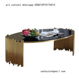 stainless steel dinning table gold metal base marble table leg supplier