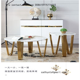 stainless steel dinning table gold metal base marble table leg supplier