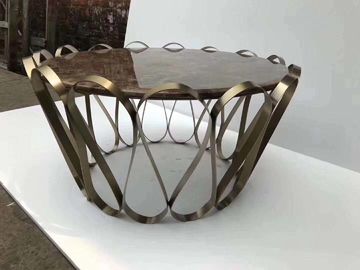 hotel table furniture living room coffee table metal bronze round table supplier