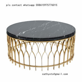 hotel table furniture living room coffee table metal bronze round table supplier