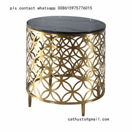 modern designed metal corner table  stainless steel laser cutting base side table supplier