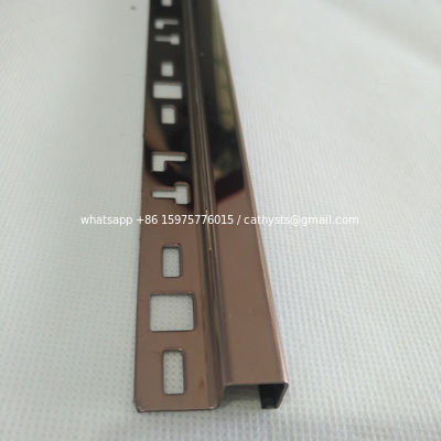 gold hairline finish surface 304 316 stainless steel metal trim supplier