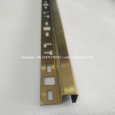 304 316 Tile Accessories Tile Profile T Shaped Decorative Strip 304/316 Stainless Steel Tile Trim For Wall Decoration supplier