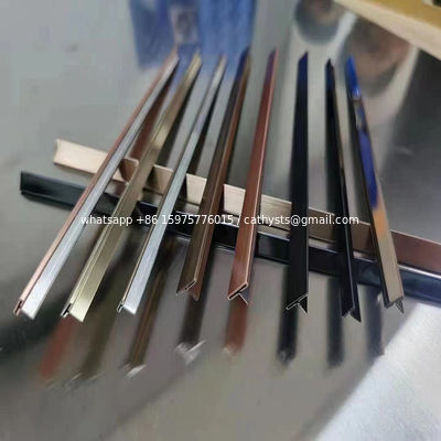 gold hairline finish surface 304 316 stainless steel metal trim supplier