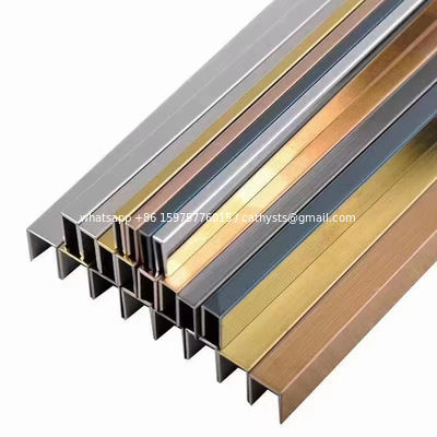 gold hairline finish surface 304 316 stainless steel metal trim supplier