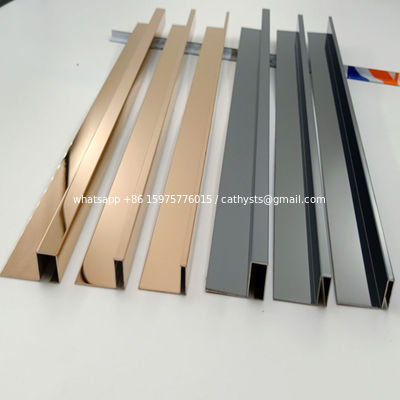 gold hairline finish surface 304 316 stainless steel metal trim supplier