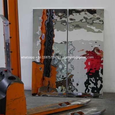 304 316 201 mirror polished silver gold champagne  blooming stainless steel rippled sheet for furniture handrail supplier