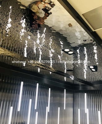 304 316 Mirror Polished Silver Gold Champagne Stainless Steel Rippled Sheet For Interior And Exterior Ceiling Wall supplier