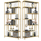 Retail Store Multi-Layer Golden Stainless Steel Display Rack Shelf Grocery Stand With Led Light supplier
