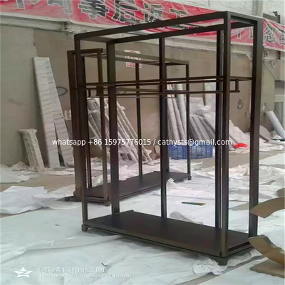 Best Selling Multi-Layer Shop Furniture Metal Display Stand Glossy Stainless Steel Gold Shoe Bag Display Rack supplier