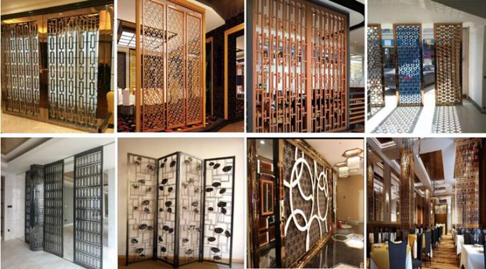 decorative metal screen,304 stainless steel panel screen with bronze hairline plating
