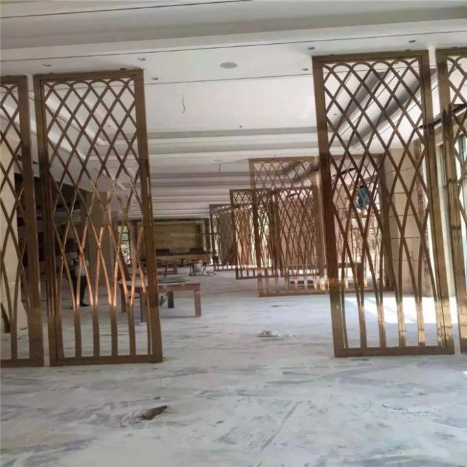 Arabic design laser cut stainless steel screen partition with PVD bronze color hairline