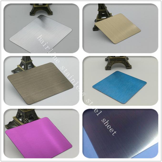 ss 304 sheet suppliers in China decorative stainless steel sheet with bronze color hairline finish