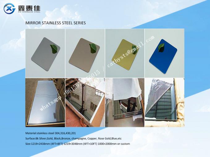 China exporter Rose gold colored mirror stainless steel sheet 304L 316L for interior decoration