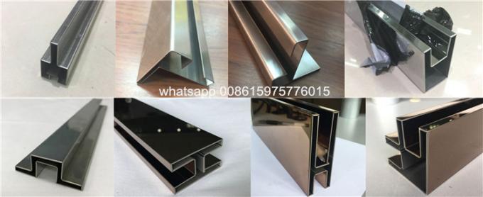 hairline or mirror finish stainless steel profile u shaped channel for glass railing