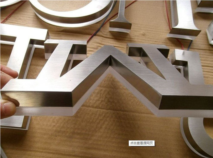 Customized brushed stainless steel letter small acrylic led backlit channel