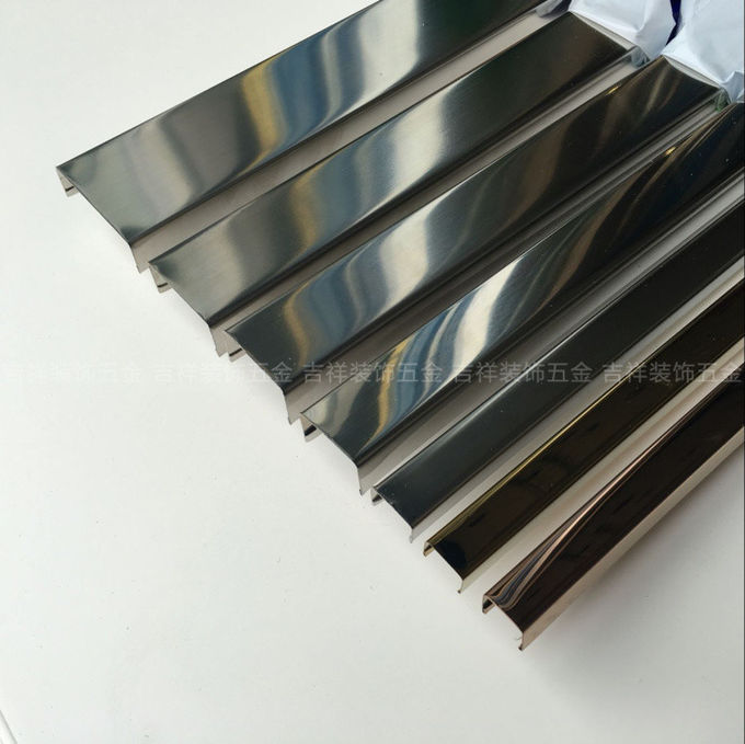 Mirror nickel silver colored stainless steel trim L shape trim strips