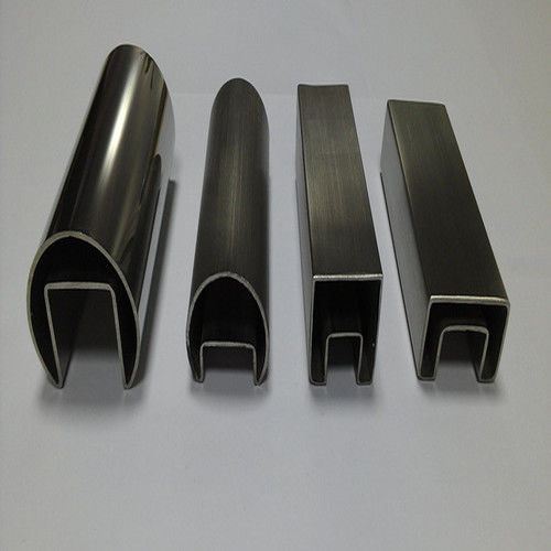 high quality 304 316 stainless steel round slotted tube and SS pipe for glass railing