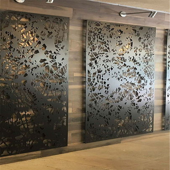 Laser Cutting Perforated Facade Wall Decoration with Carved Aluminum